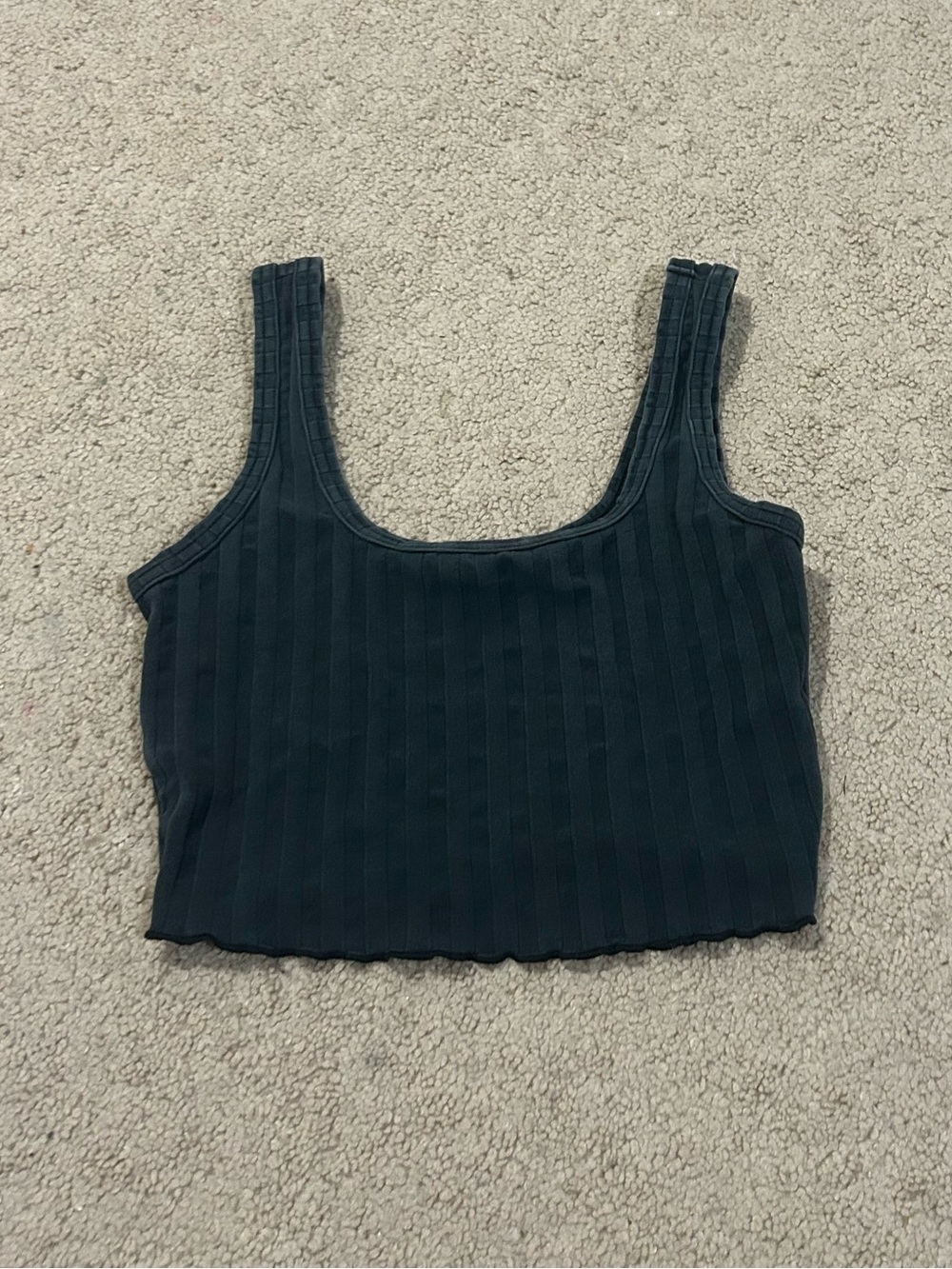 Offline Ribbed Crop Tank Top in Black - Women's Sleeveless Top
